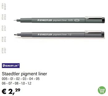 Aanbiedingen Staedtler pigment liner - Staedtler - Geldig van 01/08/2022 tot 31/08/2022 bij Multi Bazar