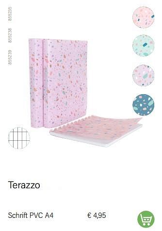 Aanbiedingen Terazzo schrift pvc a4 - Terazzo - Geldig van 01/08/2022 tot 31/08/2022 bij Multi Bazar