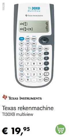 Aanbiedingen Texas rekenmachine ti30xb multiview - Texas Instruments - Geldig van 01/08/2022 tot 31/08/2022 bij Multi Bazar