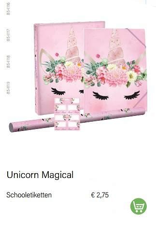Aanbiedingen Unicorn magical schooletiketten - Unicorn Magical  - Geldig van 01/08/2022 tot 31/08/2022 bij Multi Bazar