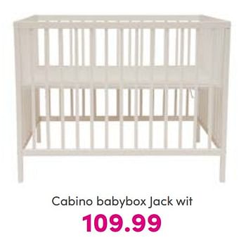 Aanbiedingen Cabino babybox jack wit - Cabino - Geldig van 07/08/2022 tot 13/08/2022 bij Baby & Tiener Megastore