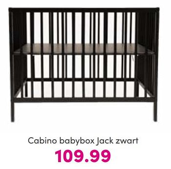 Aanbiedingen Cabino babybox jack zwart - Cabino - Geldig van 07/08/2022 tot 13/08/2022 bij Baby & Tiener Megastore