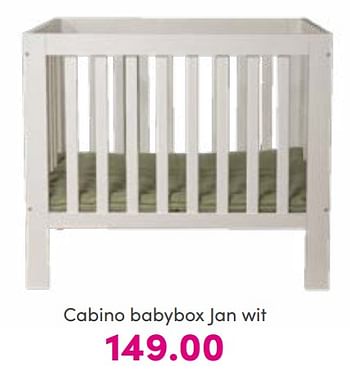 Aanbiedingen Cabino babybox jan wit - Cabino - Geldig van 07/08/2022 tot 13/08/2022 bij Baby & Tiener Megastore