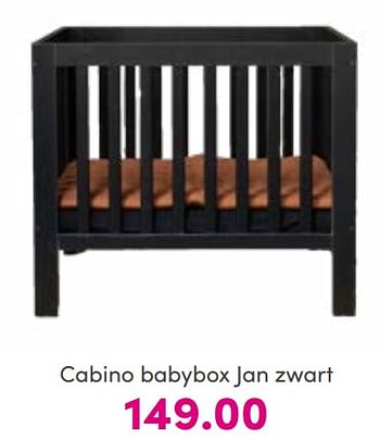 Aanbiedingen Cabino babybox jan zwart - Cabino - Geldig van 07/08/2022 tot 13/08/2022 bij Baby & Tiener Megastore