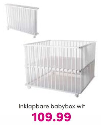 Aanbiedingen Inklapbare babybox wit - Huismerk - Baby &amp; Tiener Megastore - Geldig van 07/08/2022 tot 13/08/2022 bij Baby & Tiener Megastore