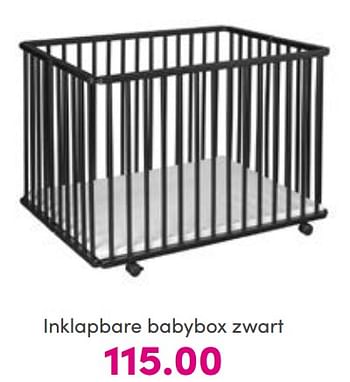 Aanbiedingen Inklapbare babybox zwart - Huismerk - Baby &amp; Tiener Megastore - Geldig van 07/08/2022 tot 13/08/2022 bij Baby & Tiener Megastore