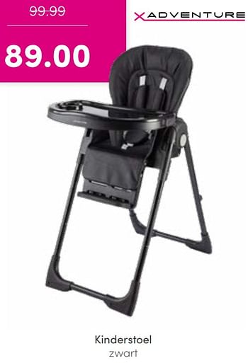 Aanbiedingen Kinderstoel zwart - Xadventure - Geldig van 07/08/2022 tot 13/08/2022 bij Baby & Tiener Megastore