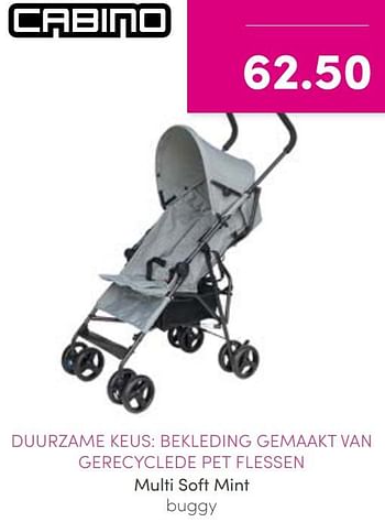 Aanbiedingen Multi soft mint buggy - Cabino - Geldig van 07/08/2022 tot 13/08/2022 bij Baby & Tiener Megastore