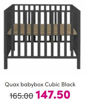 Aanbiedingen Quax babybox cubic black - Quax - Geldig van 07/08/2022 tot 13/08/2022 bij Baby & Tiener Megastore