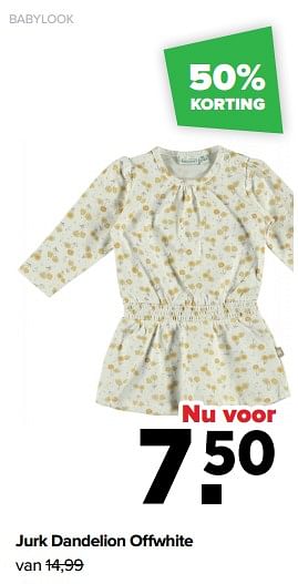 Aanbiedingen Babylook jurk dandelion offwhite - Baby look - Geldig van 01/08/2022 tot 27/08/2022 bij Baby-Dump