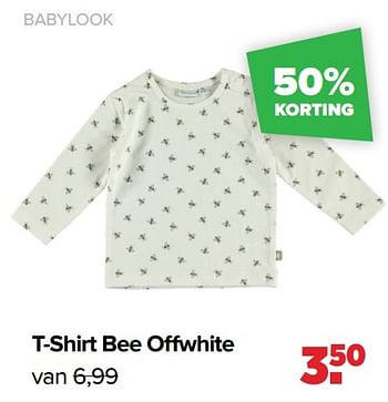 Aanbiedingen Babylook t-shirt bee offwhite - Baby look - Geldig van 01/08/2022 tot 27/08/2022 bij Baby-Dump