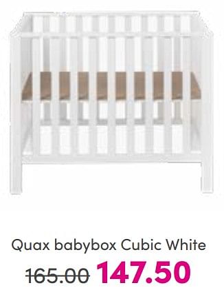 Aanbiedingen Quax babybox cubic white - Quax - Geldig van 07/08/2022 tot 13/08/2022 bij Baby & Tiener Megastore