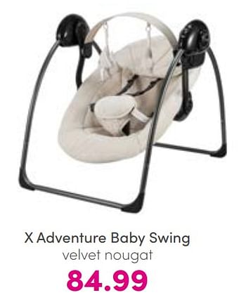 Aanbiedingen X adventure baby swing velvet nougat - Xadventure - Geldig van 07/08/2022 tot 13/08/2022 bij Baby & Tiener Megastore