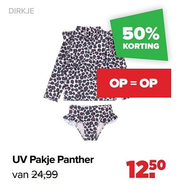 Aanbiedingen Dirkje uv pakje panther - Dirkje Babywear - Geldig van 01/08/2022 tot 27/08/2022 bij Baby-Dump
