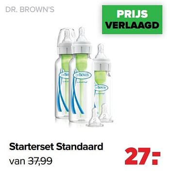 Aanbiedingen Dr. brown`s starterset standaard - DrBrown's - Geldig van 01/08/2022 tot 27/08/2022 bij Baby-Dump