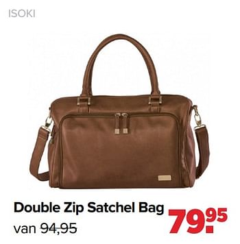 Aanbiedingen Isoki double zip satchel bag - Isoki - Geldig van 01/08/2022 tot 27/08/2022 bij Baby-Dump