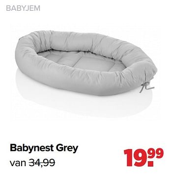 Aanbiedingen Babynest grey - BabyJem - Geldig van 01/08/2022 tot 27/08/2022 bij Baby-Dump