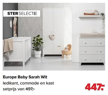 Aanbiedingen Europe baby sarah wit - Europe baby - Geldig van 01/08/2022 tot 27/08/2022 bij Baby-Dump