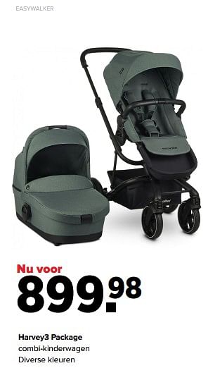 Aanbiedingen Harvey3 package combi-kinderwagen - Easywalker - Geldig van 01/08/2022 tot 27/08/2022 bij Baby-Dump