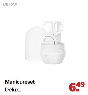 Aanbiedingen Manicureset deluxe - Difrax - Geldig van 01/08/2022 tot 27/08/2022 bij Baby-Dump