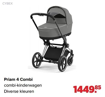 Aanbiedingen Priam 4 combi combi-kinderwagen - Cybex - Geldig van 01/08/2022 tot 27/08/2022 bij Baby-Dump