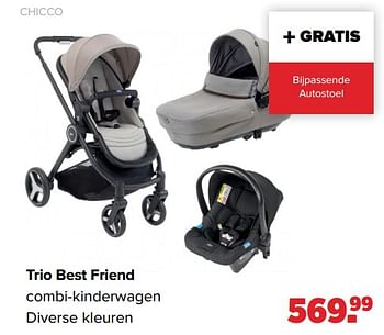 Aanbiedingen Trio best friend combi-kinderwagen - Chicco - Geldig van 01/08/2022 tot 27/08/2022 bij Baby-Dump