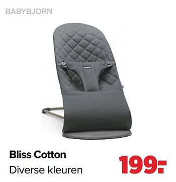 Aanbiedingen Babybjorn bliss cotton - BabyBjorn - Geldig van 01/08/2022 tot 27/08/2022 bij Baby-Dump