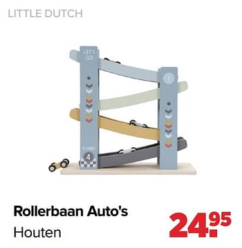 Aanbiedingen Little dutch rollerbaan auto`s houten - Little Dutch - Geldig van 01/08/2022 tot 27/08/2022 bij Baby-Dump