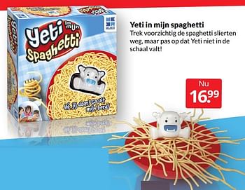 Aanbiedingen Yeti in mijn spaghetti - Megableu - Geldig van 06/08/2022 tot 14/08/2022 bij Boekenvoordeel