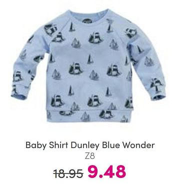 Aanbiedingen Baby shirt dunley blue wonder z8 - Z8 - Geldig van 07/08/2022 tot 13/08/2022 bij Baby & Tiener Megastore