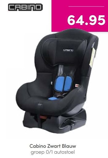 Aanbiedingen Cabino zwart blauw autostoel - Cabino - Geldig van 07/08/2022 tot 13/08/2022 bij Baby & Tiener Megastore