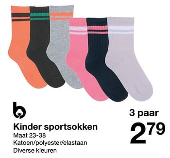 Aanbiedingen Kinder sportsokken - Huismerk - Zeeman  - Geldig van 06/08/2022 tot 12/08/2022 bij Zeeman