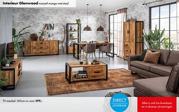 Aanbiedingen Interieur glenwood tv-meubel - Huismerk - Woon Square - Geldig van 08/08/2022 tot 13/08/2022 bij Woon Square
