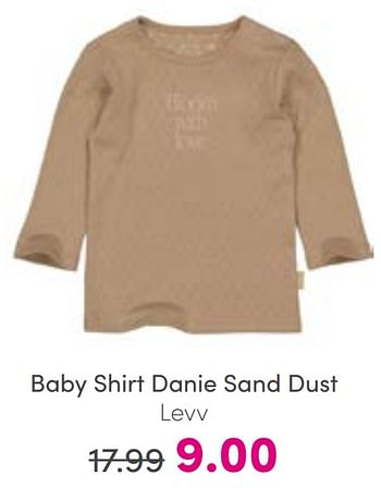 Aanbiedingen Baby shirt danie sand dust levv - LEVV - Geldig van 14/08/2022 tot 20/08/2022 bij Baby & Tiener Megastore