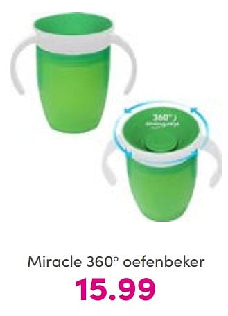 Aanbiedingen Miracle 360° oefenbeker - Huismerk - Baby &amp; Tiener Megastore - Geldig van 14/08/2022 tot 20/08/2022 bij Baby & Tiener Megastore