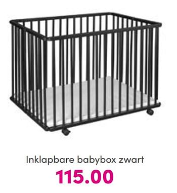 Aanbiedingen Inklapbare babybox zwart - Huismerk - Baby &amp; Tiener Megastore - Geldig van 14/08/2022 tot 20/08/2022 bij Baby & Tiener Megastore