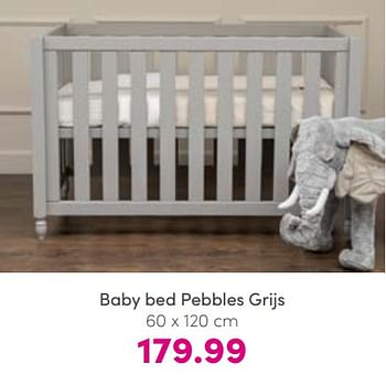 Aanbiedingen Baby bed pebbles grijs - Huismerk - Baby &amp; Tiener Megastore - Geldig van 14/08/2022 tot 20/08/2022 bij Baby & Tiener Megastore
