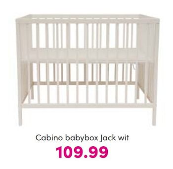 Aanbiedingen Cabino babybox jack wit - Cabino - Geldig van 14/08/2022 tot 20/08/2022 bij Baby & Tiener Megastore