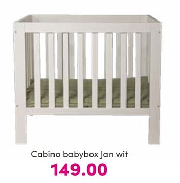 Aanbiedingen Cabino babybox jan wit - Cabino - Geldig van 14/08/2022 tot 20/08/2022 bij Baby & Tiener Megastore
