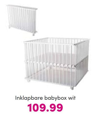 Aanbiedingen Inklapbare babybox wit - Huismerk - Baby &amp; Tiener Megastore - Geldig van 14/08/2022 tot 20/08/2022 bij Baby & Tiener Megastore