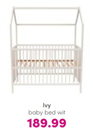 Aanbiedingen Ivy baby bed wit - Huismerk - Baby &amp; Tiener Megastore - Geldig van 14/08/2022 tot 20/08/2022 bij Baby & Tiener Megastore