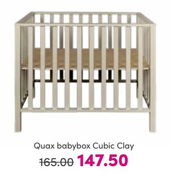 Aanbiedingen Quax babybox cubic clay - Quax - Geldig van 14/08/2022 tot 20/08/2022 bij Baby & Tiener Megastore
