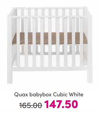 Aanbiedingen Quax babybox cubic white - Quax - Geldig van 14/08/2022 tot 20/08/2022 bij Baby & Tiener Megastore