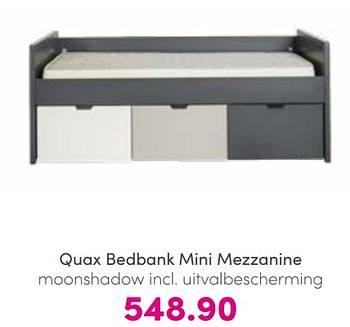 Aanbiedingen Quax bedbank mini mezzanine moonshadow incl uitvalbescherming - Quax - Geldig van 14/08/2022 tot 20/08/2022 bij Baby & Tiener Megastore