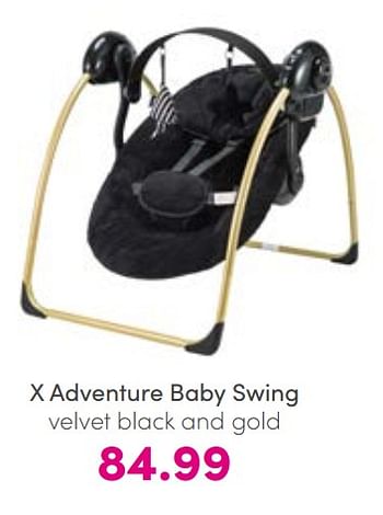 Aanbiedingen X adventure baby swing velvet black and gold - Xadventure - Geldig van 14/08/2022 tot 20/08/2022 bij Baby & Tiener Megastore