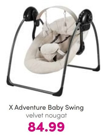 Aanbiedingen X adventure baby swing velvet nougat - Xadventure - Geldig van 14/08/2022 tot 20/08/2022 bij Baby & Tiener Megastore