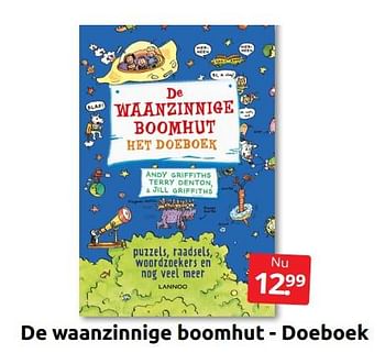 Aanbiedingen De waanzinnige boomhut - doeboek - Huismerk - Boekenvoordeel - Geldig van 13/08/2022 tot 21/08/2022 bij Boekenvoordeel
