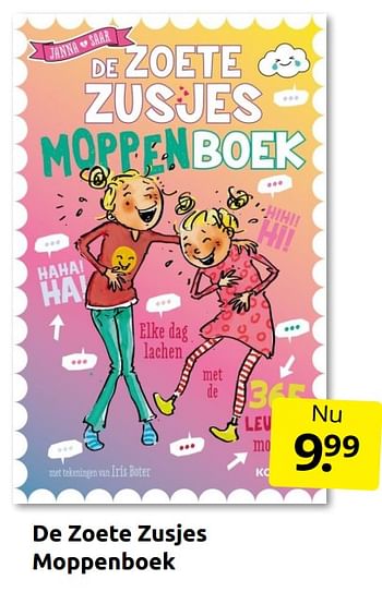 Aanbiedingen De zoete zusjes moppenboek - Huismerk - Boekenvoordeel - Geldig van 13/08/2022 tot 21/08/2022 bij Boekenvoordeel