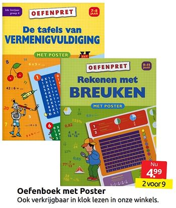 Aanbiedingen Oefenboek met poster - Huismerk - Boekenvoordeel - Geldig van 13/08/2022 tot 21/08/2022 bij Boekenvoordeel