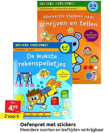 Aanbiedingen Oefenpret met stickers - Huismerk - Boekenvoordeel - Geldig van 13/08/2022 tot 21/08/2022 bij Boekenvoordeel